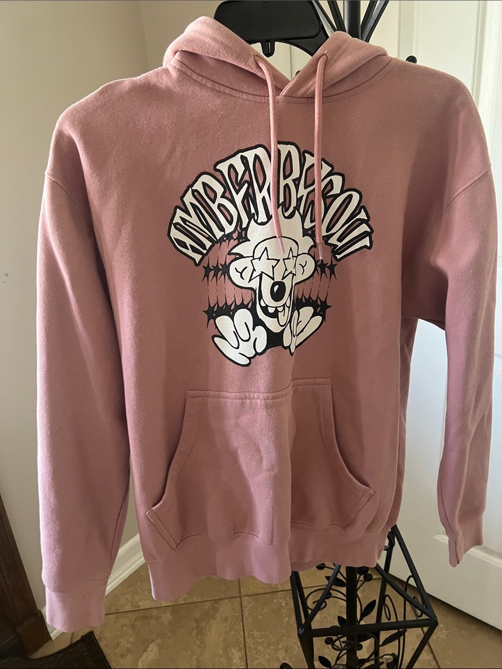 Amber Benson Pink Graphic Crewneck Hoodie